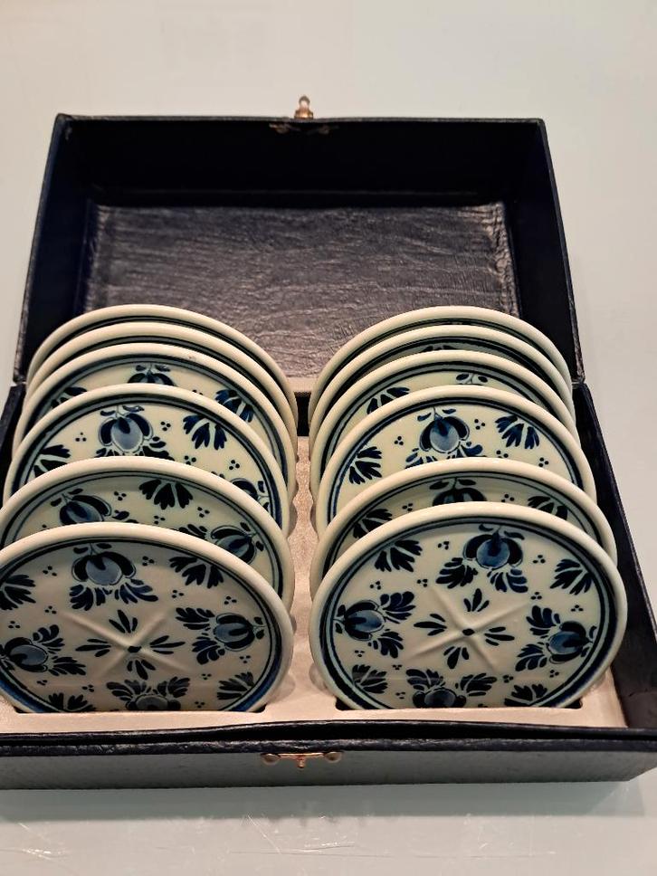 Sous-verres en porcelaine DELFT 12, Antiquités & Art, Antiquités | Porcelaine, Enlèvement ou Envoi