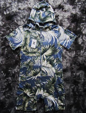 Onepiece Vintage Palm Leaf Short Jumpsuit Maat Large - Nieuw beschikbaar voor biedingen