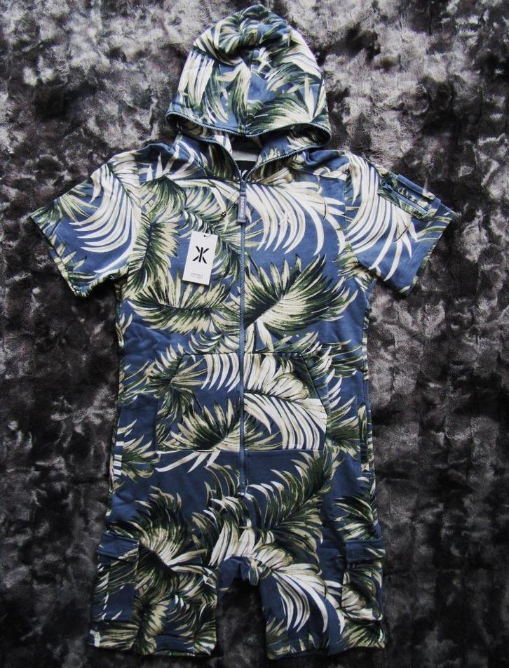 Onepiece Vintage Palm Leaf Short Jumpsuit Maat Large - Nieuw, Kleding | Heren, Sportkleding, Nieuw, Algemeen, Maat 52/54 (L), Blauw