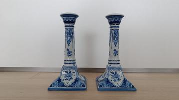 Kandelaars - Delfts blauw porselein, Antiek en Kunst, Ophalen, Overige materialen