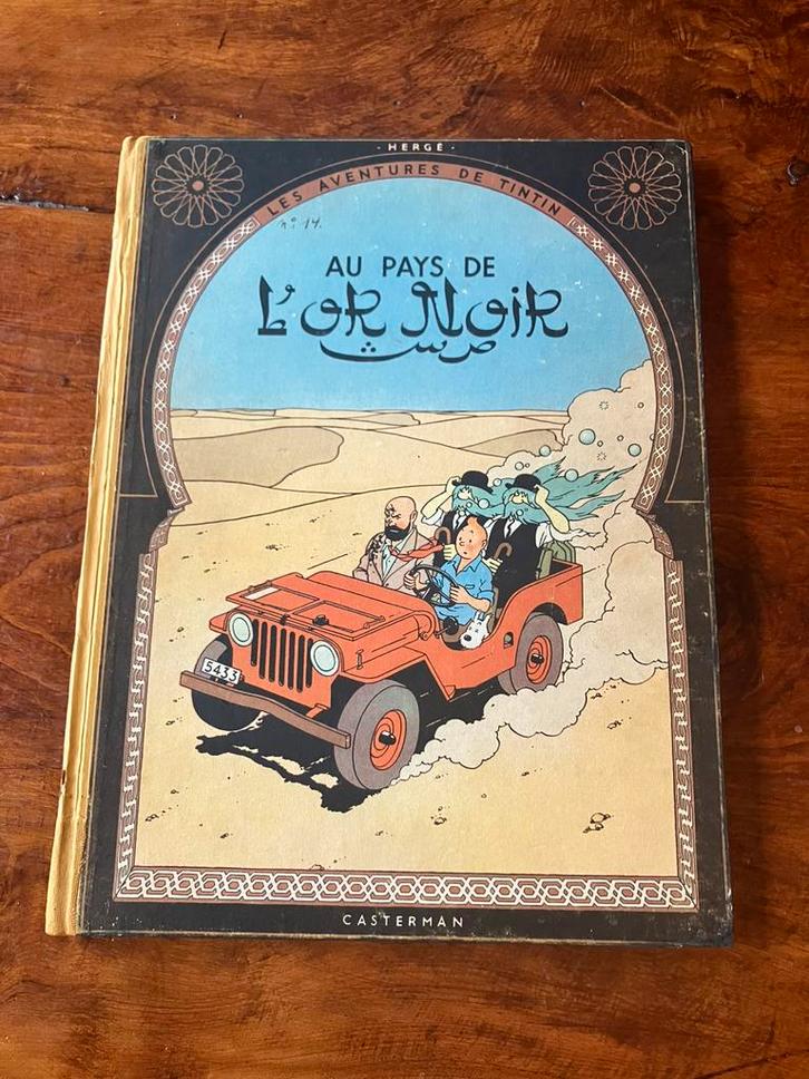 Tintin - Au Pays de l’Or Noir - EO 1950, Boeken, Stripverhalen, Gelezen, Eén stripboek, Ophalen of Verzenden