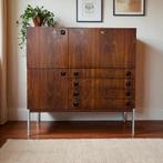 Vintage houten kast / barkast  met chromen frame, Kinderen en Baby's, Ophalen of Verzenden, Kast