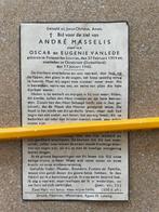 OORLOGSLACHTOFFER WEGGEVOERDE 40-45 DHR ANDRE MASSELIS 1919, Verzamelen, Bidprentjes en Rouwkaarten, Ophalen of Verzenden, Bidprentje