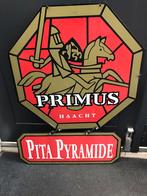 Primus Pitta reclamebord, Verzamelen, Biermerken, Overige merken, Reclamebord, Plaat of Schild, Gebruikt, Ophalen of Verzenden