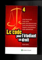 Le code pour l'étudiant en droit 4, Enlèvement, Utilisé, Wolters Kluwer, Enseignement supérieur
