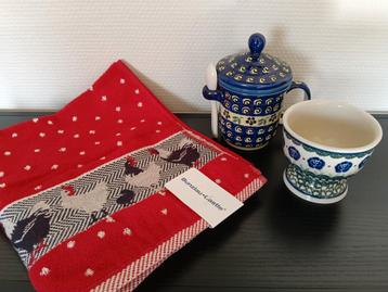 Bunzlau Castle handdoek, brewing mug en creambowl beschikbaar voor biedingen