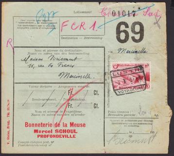 1948 - BELGIË - Spoorwegdocument Postpakket + LUSTIN beschikbaar voor biedingen