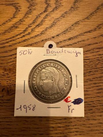 Zilveren 50 Frank 1958 Boudewijn (177) beschikbaar voor biedingen