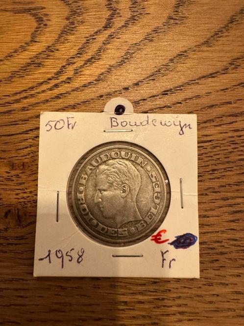Zilveren 50 Frank 1958 Boudewijn (177), Postzegels en Munten, Munten | België, Zilver, Ophalen of Verzenden