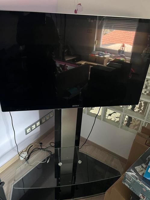 Support tv verre  + Tv Sony Bravia 46 pouce, Audio, Tv en Foto, Televisiebeugels, Zo goed als nieuw, Ophalen