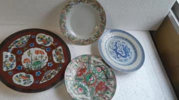4 Vintage sierborden van China beschikbaar voor biedingen