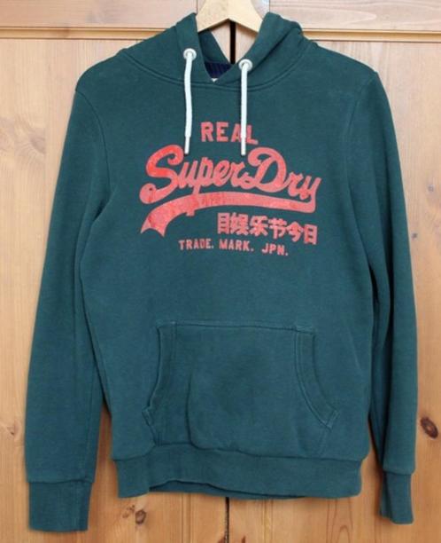 Donkergroene SuperDry hoodie (mt 40), Kleding | Dames, Truien en Vesten, Zo goed als nieuw, Maat 38/40 (M), Groen, Ophalen of Verzenden