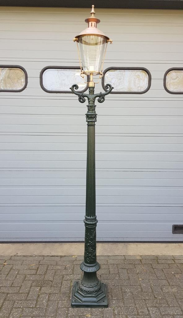 Gietijzeren lantaarnpalen lantaarnpaal lantaarn 280 cm, Antiek en Kunst, Antiek | Verlichting, Ophalen of Verzenden