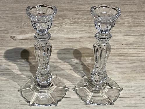 2 porte-bougies en cristal de haute qualité, Antiquités & Art, Antiquités | Verre & Cristal, Enlèvement ou Envoi