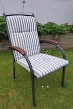 6 chaises de jardin en métal avec coussins confortables, Enlèvement, Utilisé, Métal