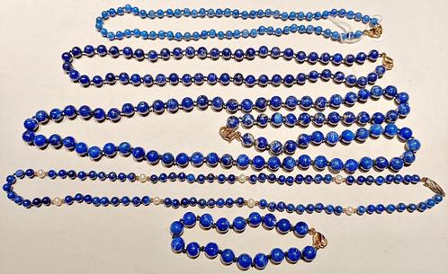 Collier perles naturelles rondes de Lapis Lazuli, 45 à 79 cm, Bijoux, Sacs & Beauté, Colliers, Neuf, Pierre ou Minéral, Bleu, Avec pierre précieuse