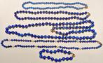 Collier perles naturelles rondes de Lapis Lazuli, 45 à 79 cm, Bijoux, Sacs & Beauté, Colliers, Avec pierre précieuse, Bleu, Enlèvement ou Envoi