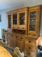 Mooie vitrinekast, Teck, 150 à 200 cm, Comme neuf, Landelijk