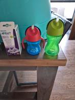Kinder drinkflessen merk Avent met reserve rietjes, Ophalen, Gebruikt