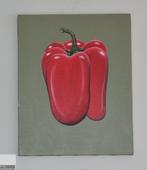 Botanisch schilderij paprika, gesigneerd (model 2), Antiek en Kunst, Ophalen of Verzenden
