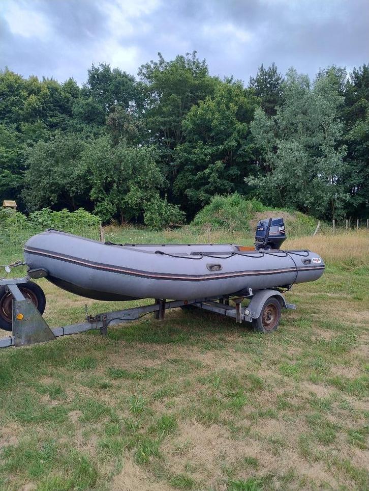 Moterboot (Type zodiac), Watersport en Boten, Rubberboten, Overige merken, Airdeck, Minder dan 70 pk, Benzine, Ophalen