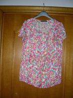 Roze gebloemde bloes met korte mouwen, Comme ça, maat 40, Kleding | Dames, Maat 38/40 (M), Zo goed als nieuw, Roze, Comme ça