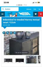 Zwarte tv kast metaal, Tuin en Terras, Ophalen, Zo goed als nieuw, Metaal