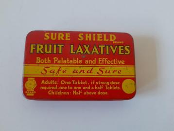 Antiek blik - Sure Shield Fruit Laxatives beschikbaar voor biedingen