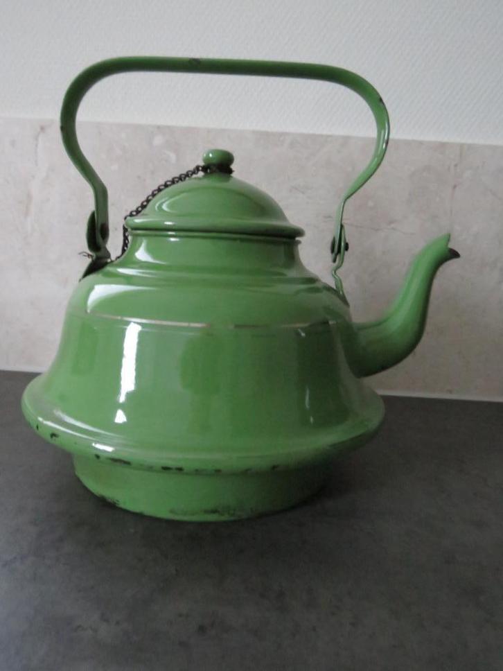 Brocante emaille waterketel, Antiek en Kunst, Curiosa en Brocante, Ophalen of Verzenden
