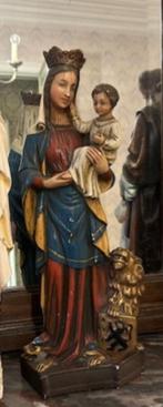 Maria beeld met Jezus en Vlaamse leeuw, Antiek en Kunst, Ophalen