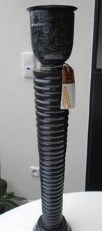 HOUTEN HANDGESCHILDERDE KANDELAAR ZWART 60 CM NIEUW, 50 tot 75 cm, Zwart, Nieuw, Ophalen of Verzenden