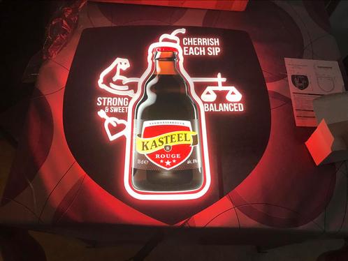 Kasteelbier rouge LED lichtreclame, nieuw, Verzamelen, Merken en Reclamevoorwerpen, Nieuw, Lichtbak of (neon) lamp, Ophalen of Verzenden