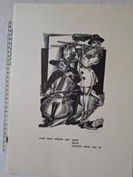 KOOPJE Houtsnede van Gerard Gaudaen "Leer zelf kiezen ", Antiek en Kunst, Kunst | Etsen en Gravures, Ophalen of Verzenden