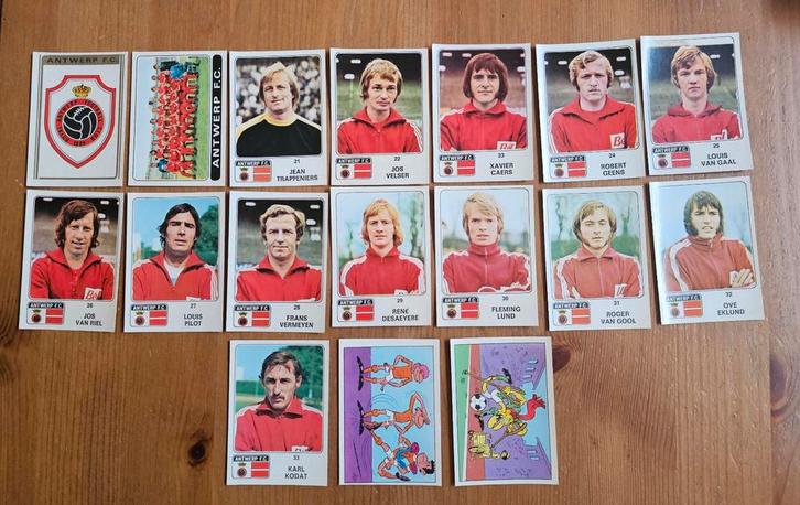 Panini Football 73-74 Team Antwerp -1 ongebruikt zeldzaam!, Hobby en Vrije tijd, Stickers en Plaatjes, Zo goed als nieuw, Meerdere stickers
