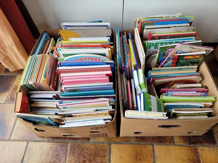 2 caisses de livres pour enfants + ou - 200, Boeken, Zwangerschap en Opvoeding, Gelezen, Opvoeding tot 6 jaar, Ophalen of Verzenden