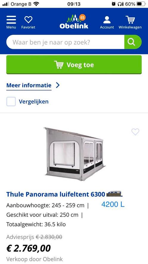 Thule Panorama Luifeltent 6300, Caravans en Kamperen, Voortenten en Luifels, Nieuw, Ophalen