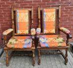 2 robuuste houten stoelen, Huis en Inrichting, Stoelen, Ophalen, Gebruikt, Hout, Twee