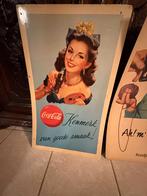 2 zeer oude coca cola reclames.  40cm x 68cm, Enlèvement, Utilisé, Panneau publicitaire