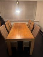 Houten eettafel met 6 stoelen, Huis en Inrichting, Tafels | Eettafels, Ophalen, Zo goed als nieuw, Vijf personen of meer, Eikenhout