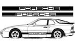 Zijstickers/Porsche metaalgrijze stickers, Ophalen of Verzenden