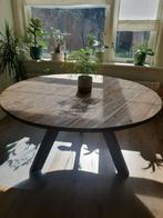 Rond eettafel massive hout 160cm, Ophalen, 150 tot 200 cm, Rond, Vijf personen of meer