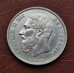 5 Francs   1875  Leopold ll, Zilver, Ophalen of Verzenden, Losse munt, Zilver