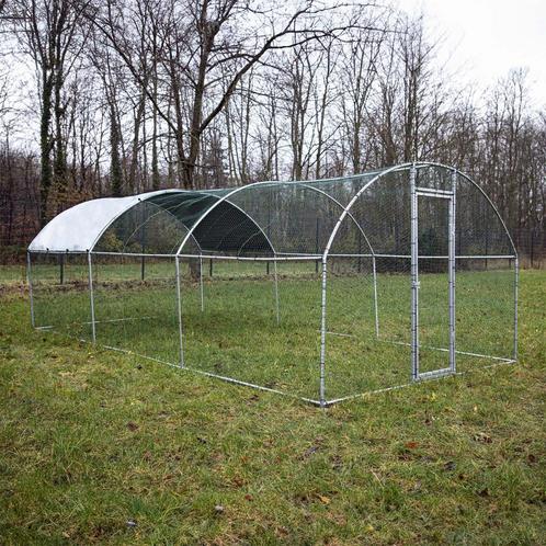 Poulailler 6x3x2m enclos 18m² parc grillagé chatière poule, Dieren en Toebehoren, Pluimvee | Toebehoren, Nieuw, Kippenhok of Kippenren