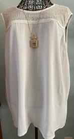 Yessica XL (48/50 !!???Ruim leuk topje met detail, Kleding | Dames, Grote Maten, Wit, Shirt of Top, Ophalen of Verzenden, Gedragen