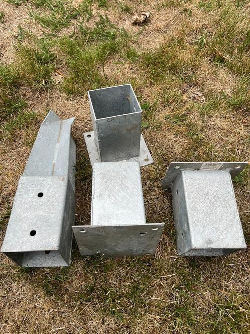 Paalhouders 4 stuks, Tuin en Terras, Palen, Balken en Planken, Nieuw, Palen, Minder dan 180 cm, Ophalen