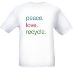 T-shirt / nieuw / peace-love-recycle, Vêtements | Femmes, T-shirts, Manches courtes, Taille 36 (S), Enlèvement ou Envoi, Blanc