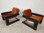 paar opnieuw gestoffeerde brutalistische fauteuils, Gebruikt, Stof