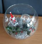 Glazen ronde kom met kerstdecoratie 2, Gebruikt, Ophalen of Verzenden