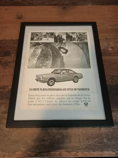 Oude Reclame (in lijst) Lancia Flavio Coupe (1966) 40x30, Verzamelen, Automerken, Motoren en Formule 1, Ophalen of Verzenden