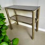 Vintage 'gouden' consoletafel / bijzettafel / etagere, Antiek en Kunst, Ophalen of Verzenden